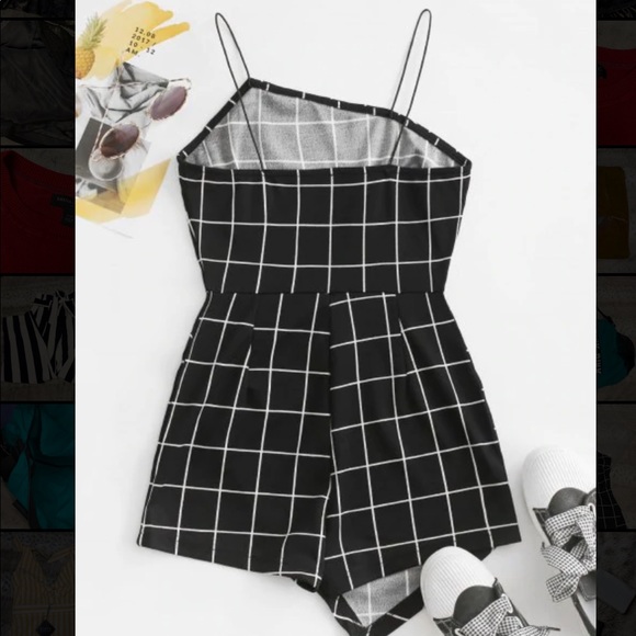 Bungee Strap Grid Romper - Picture 2 of 3